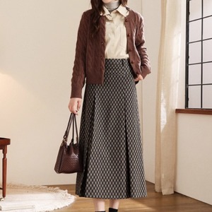 チェック柄 ボックスプリーツスカート W01100