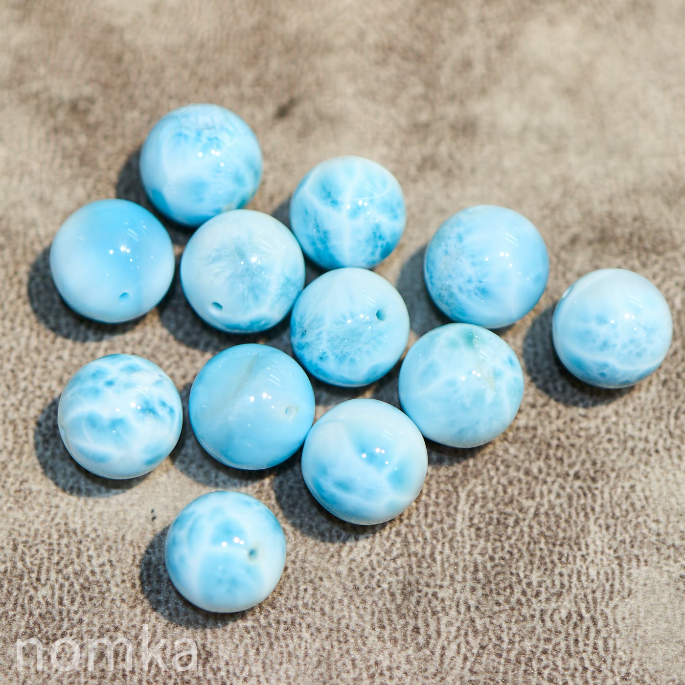 ラリマー【12mm/ハイクオリティ/ドミニカ共和国産】ビーズ／一粒売り