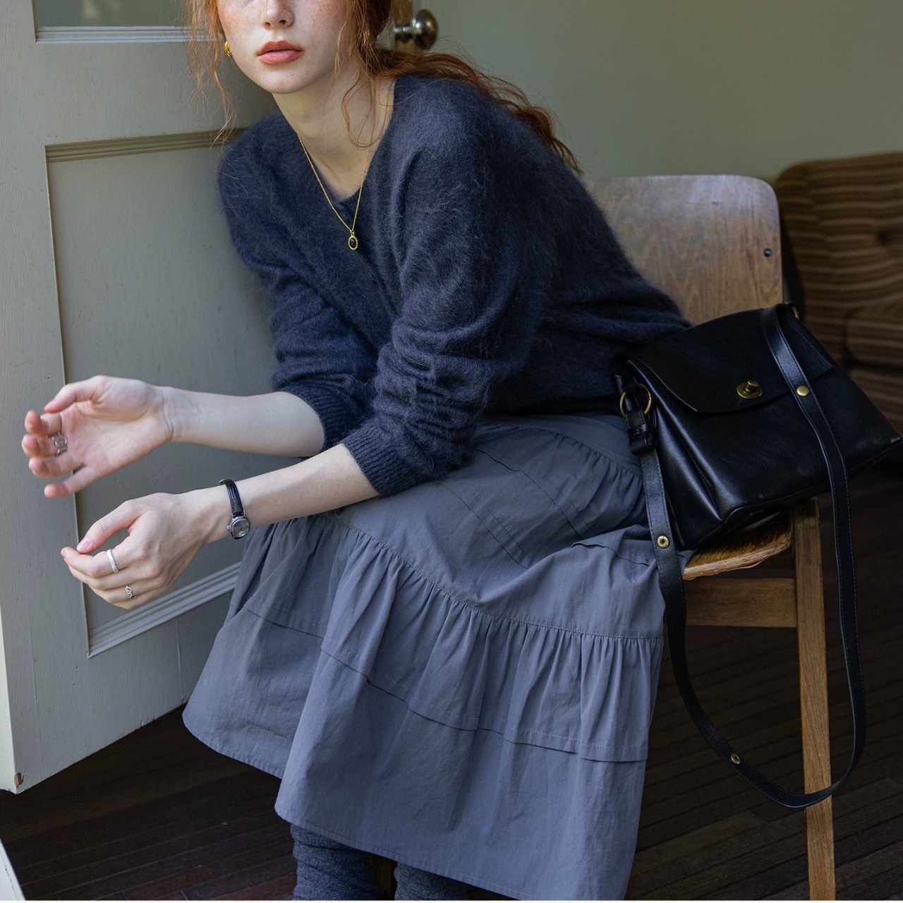 Duveteux Crew Neck Knit Cardigan F0819
