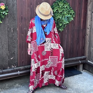 ボヘミアンゆったりワンピース