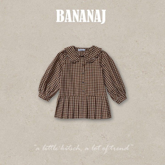 【取寄】bananaj｜lisa pleated dress｜リサプリーツワンピース｜XS-JS｜kids&jr｜26 autumn