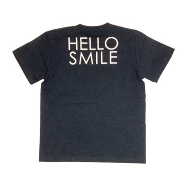 HELLO SMILE 大人サイズTシャツback print 児童虐待防止オレンジリボン活動へのチャリティー