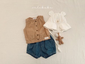 【valu bebe】エアリーコットンブラウス ベージュ 70〜110cm