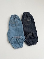 【 minirobe / 予約 】Stitched denim jogger