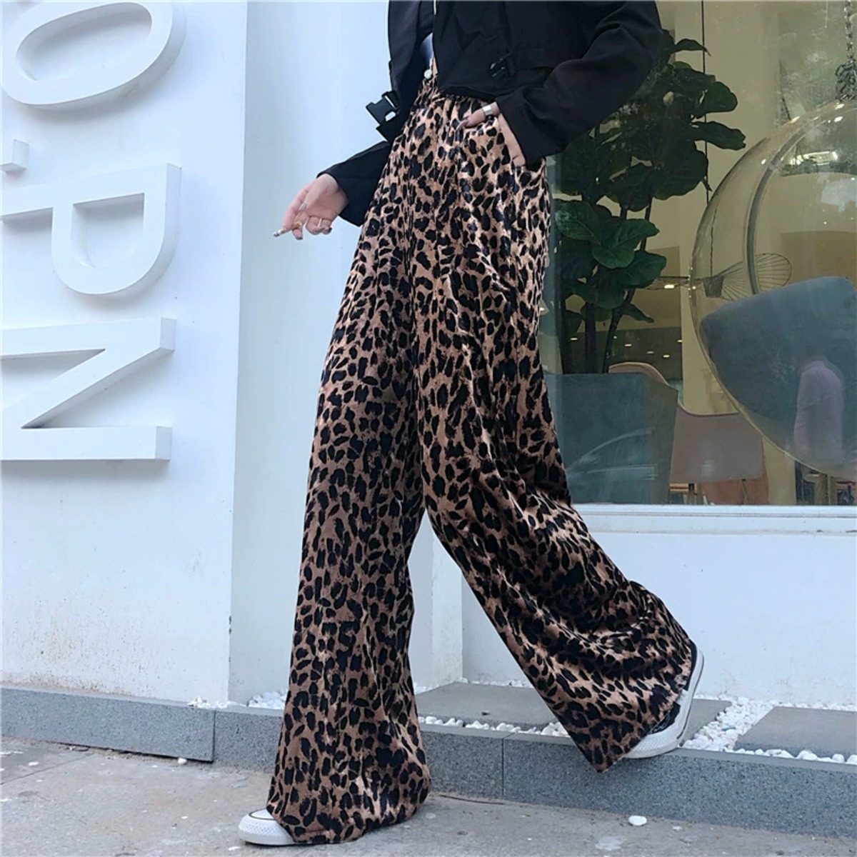 即納 レオパード ヒョウ柄 豹柄 アニマル柄パンツLEOPARD VELOR PANTS