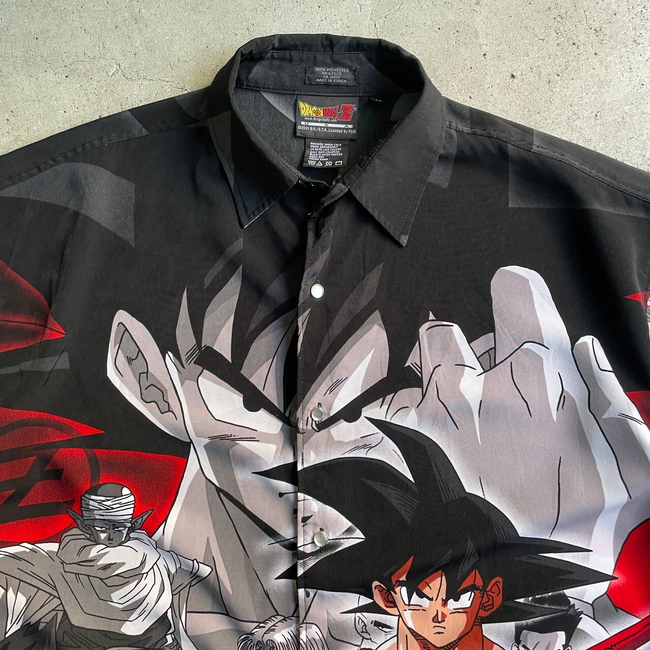 00年代 DRAGONBALL Z ドラゴンボールZ 総柄 半袖 チカーノシャツ 