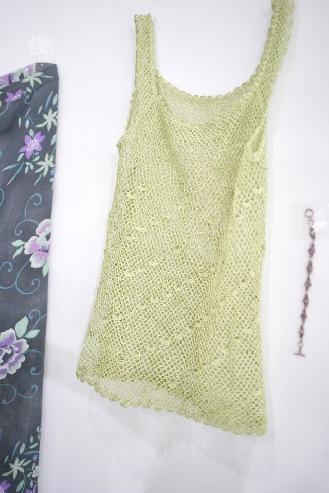 pistàcchio green crochet camisole