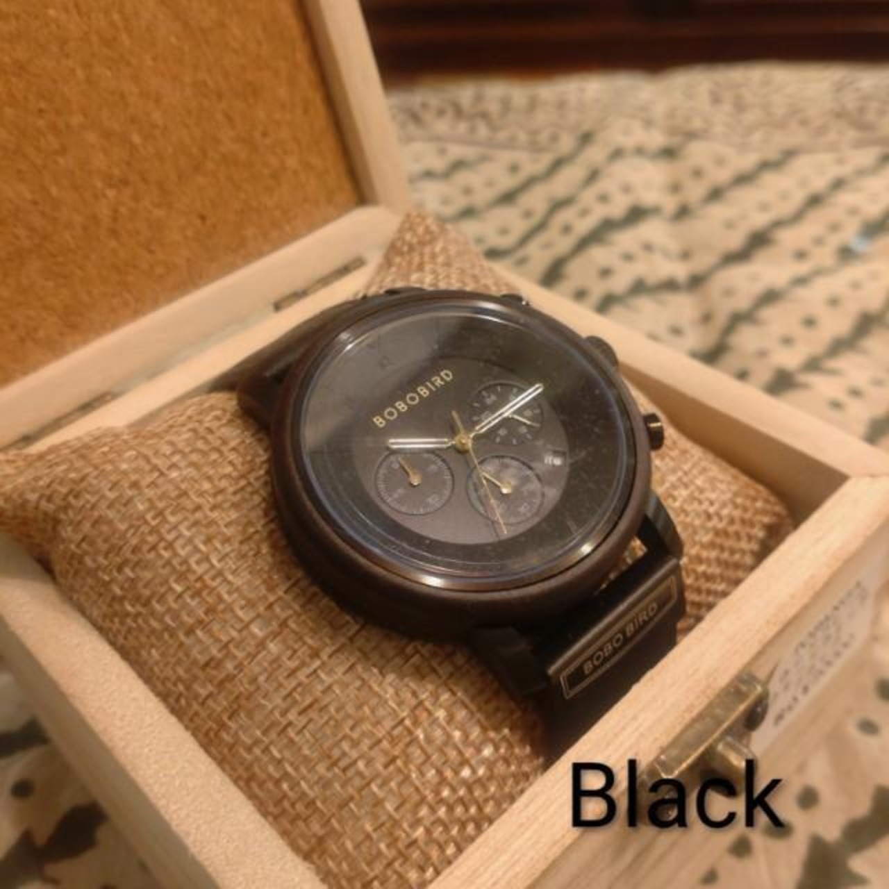 Wood Frame Quatz Watch Accessory　Men’ｓ　Fashion　Present　Gift