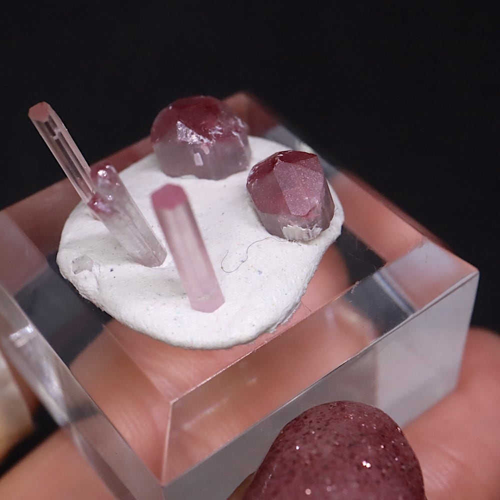 ピンク トルマリン 5結晶セット 電気石 計1.2g T808 鉱物 天然石 原石