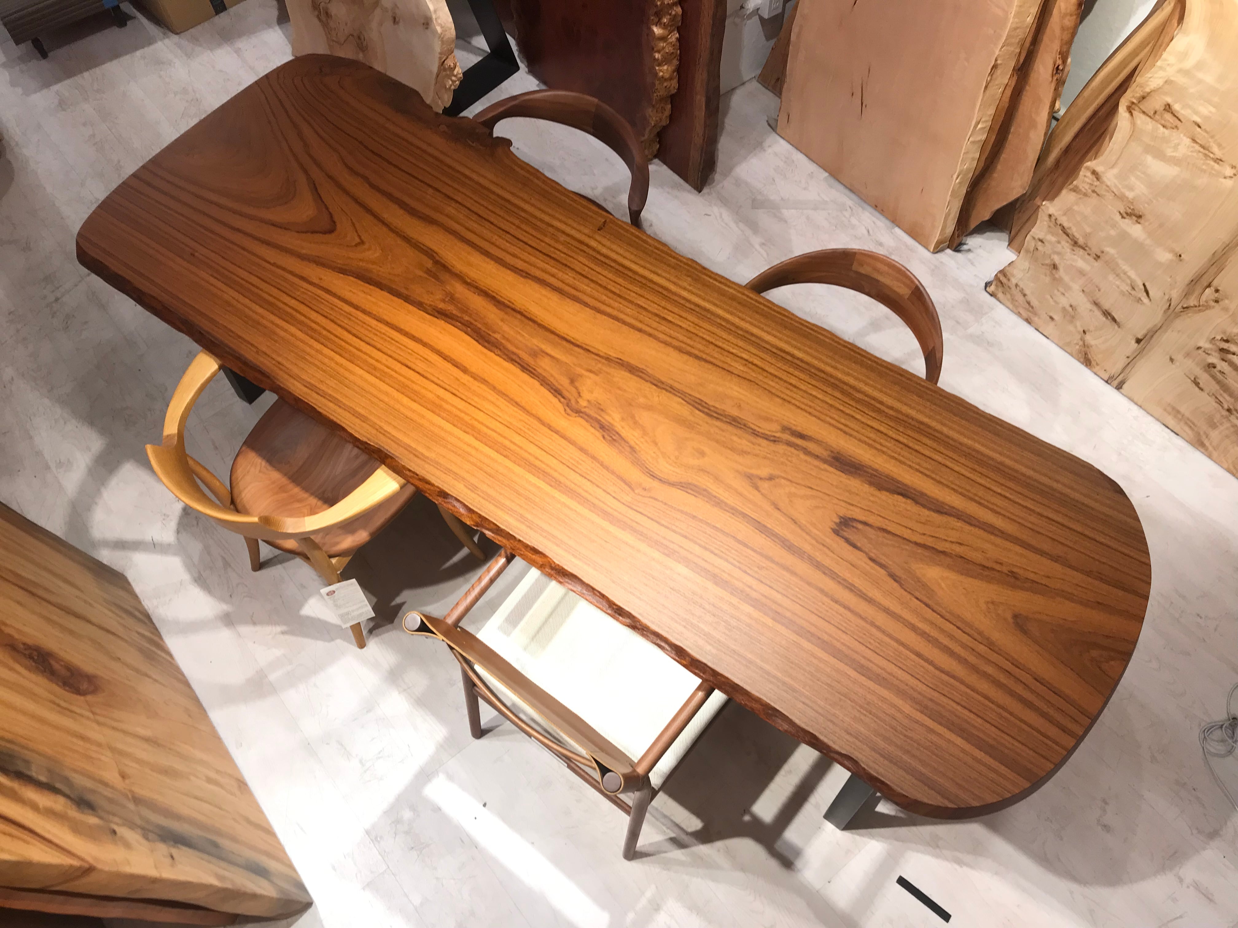 Premium】チーク_2450×800×40_横浜元町店_テーブル天板/一枚板 262937