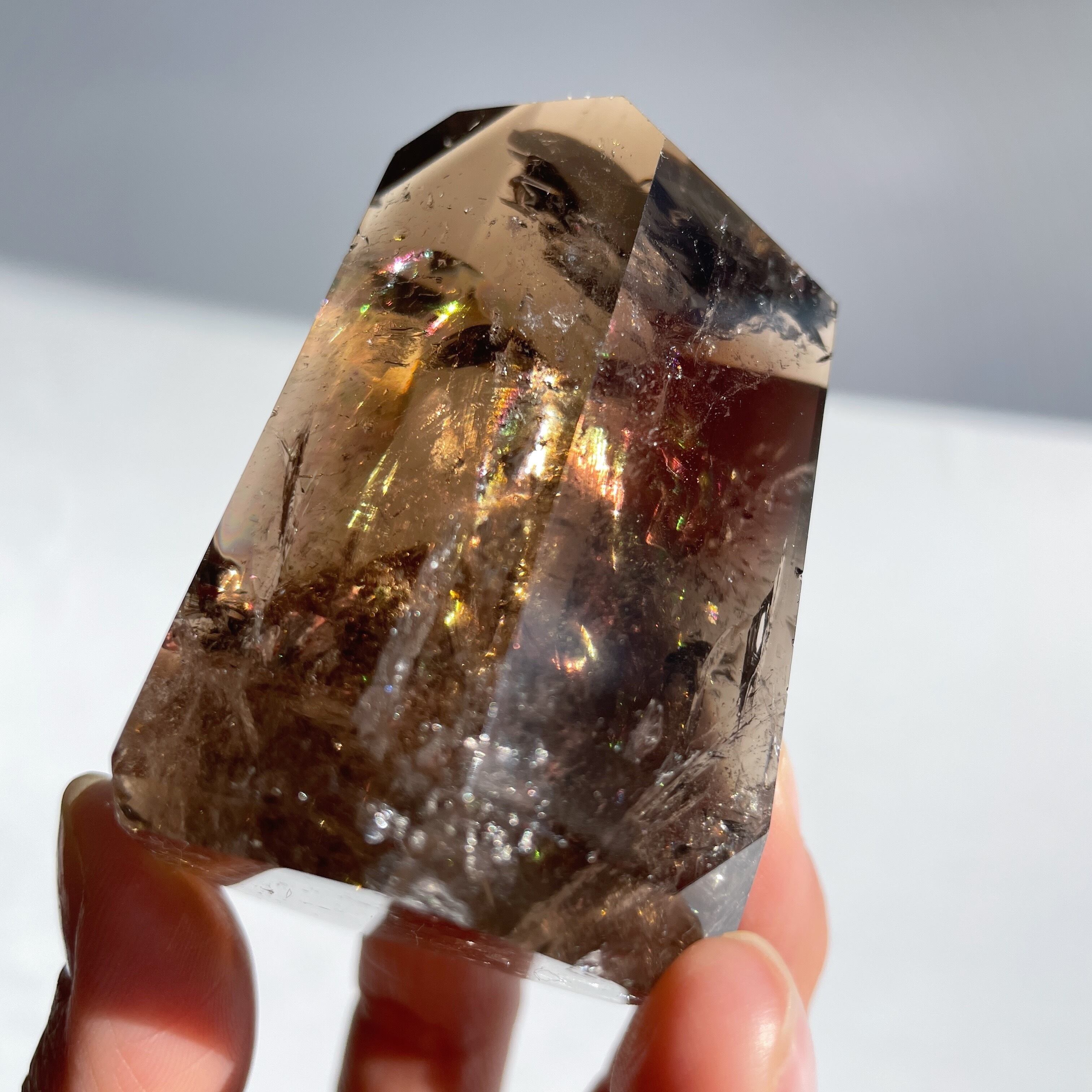 虹すごい◎スモーキークォーツ タワー17◇Smoky quartz Tower◇天然石