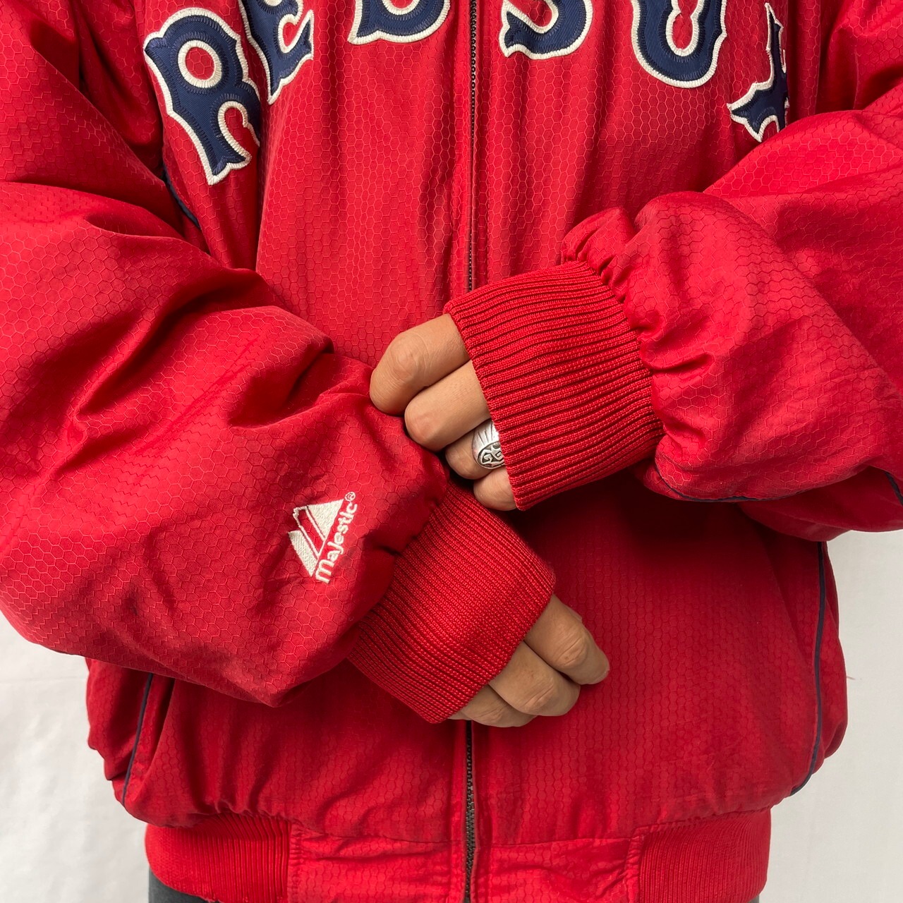 90年代 MLB ボストン・レッドソックス ナイロンジャケット メンズ2XL 