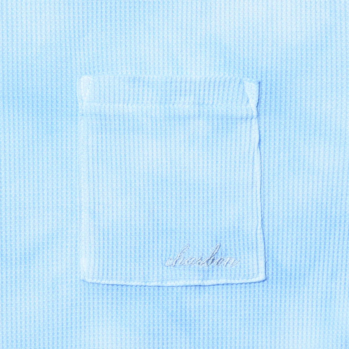 charbon / PIGMENT DYE WAFFLE HOODIE（Light Blue） | 道がまっすぐ