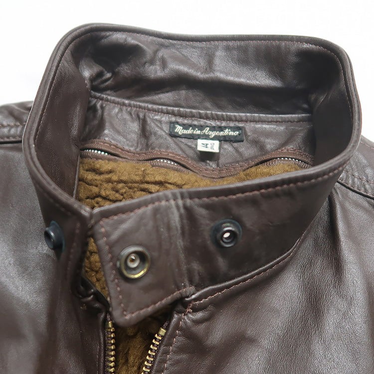 古着 Jean Pierre 本革 着脱ライナー付き レザージャケット ブラウン系