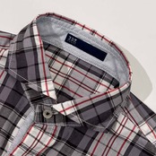23区 HOMME ニジュウサンクオム チェック 長袖シャツ 46/グレー系 メンズ