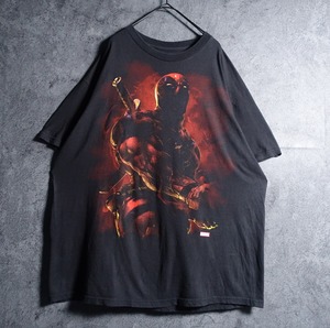 “MARVEL” Black Deadpool Design Printed T shirt