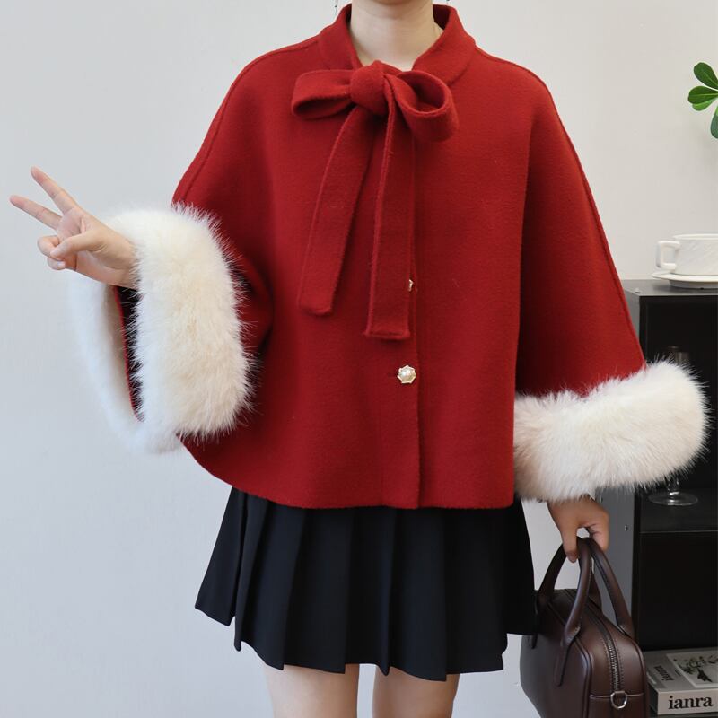 【outer】リボン付きマント Q6700