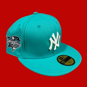 New York Yankees 2000 World Series New Era 59Fifty Fitted / Teal (Pink Brim)