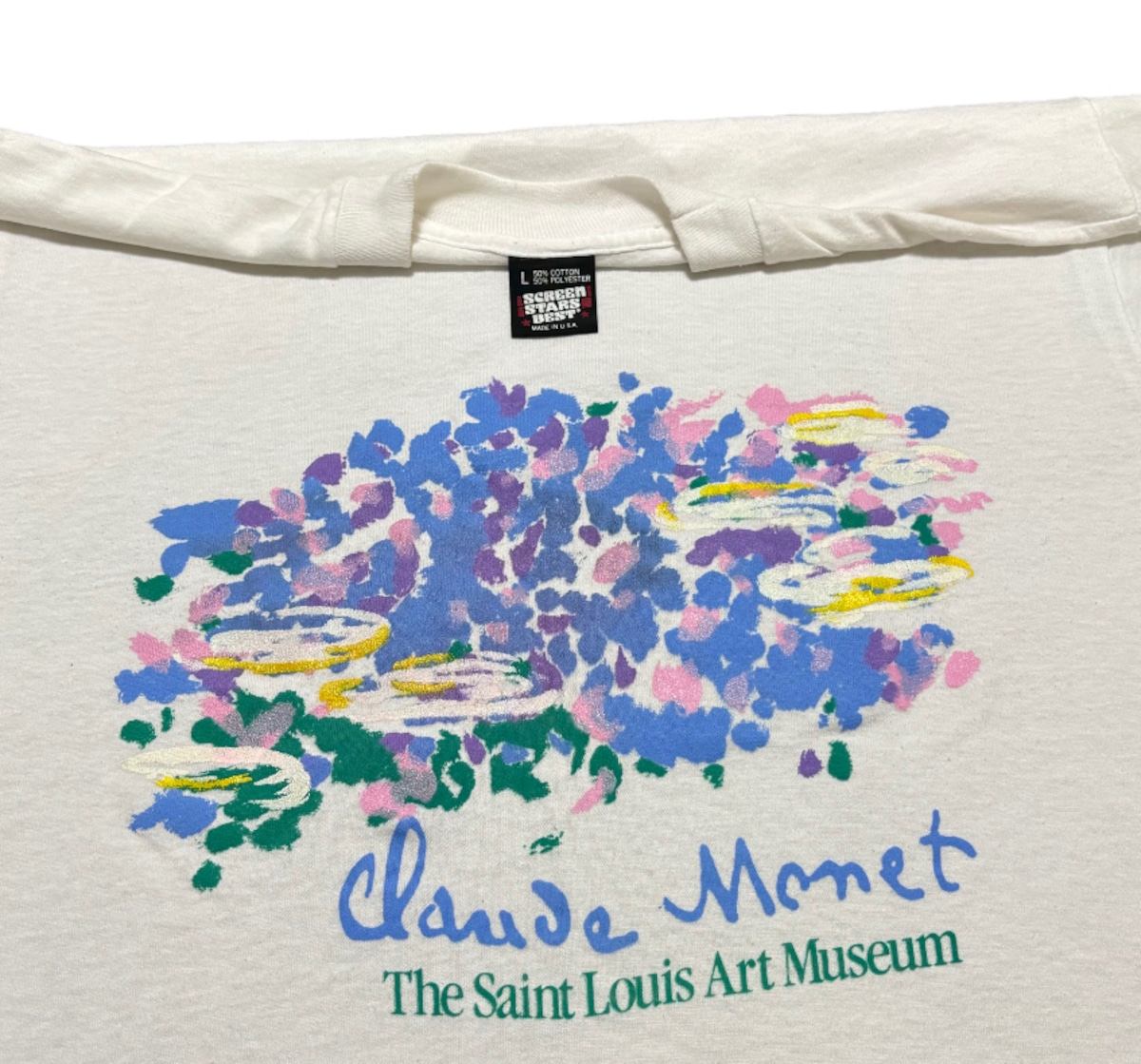 90s Claude Monet クロード・モネ 睡蓮 Tシャツ アートT ゴッホ ダリ 