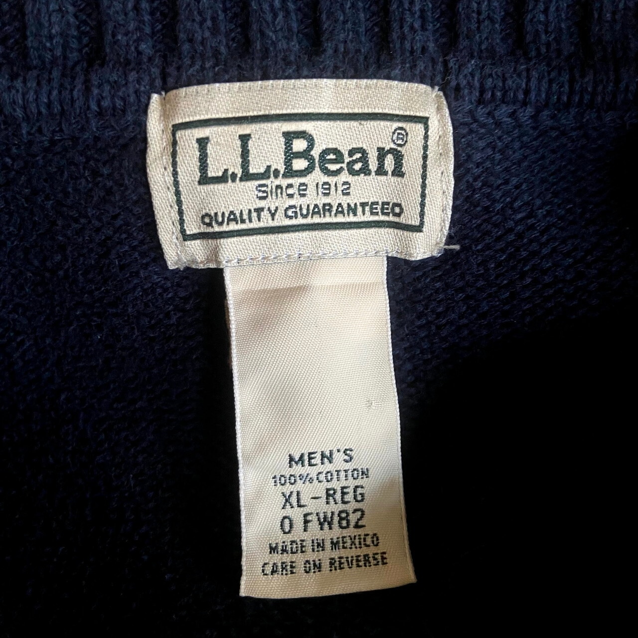 L.L.Bean エルエルビーン コットンニットセーター メンズXL ネイビー 