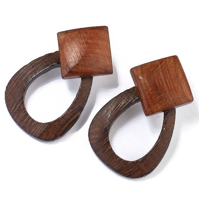 【TR2811】Natural Wooden Earrings