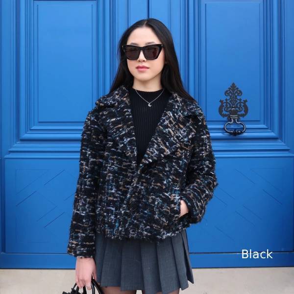 多色ツイード ウールショートコート 6色展開 レディースアウター