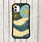 受注生産 iPhoneケース 太陽と波のブルー星図｜天体図風 STAR032A