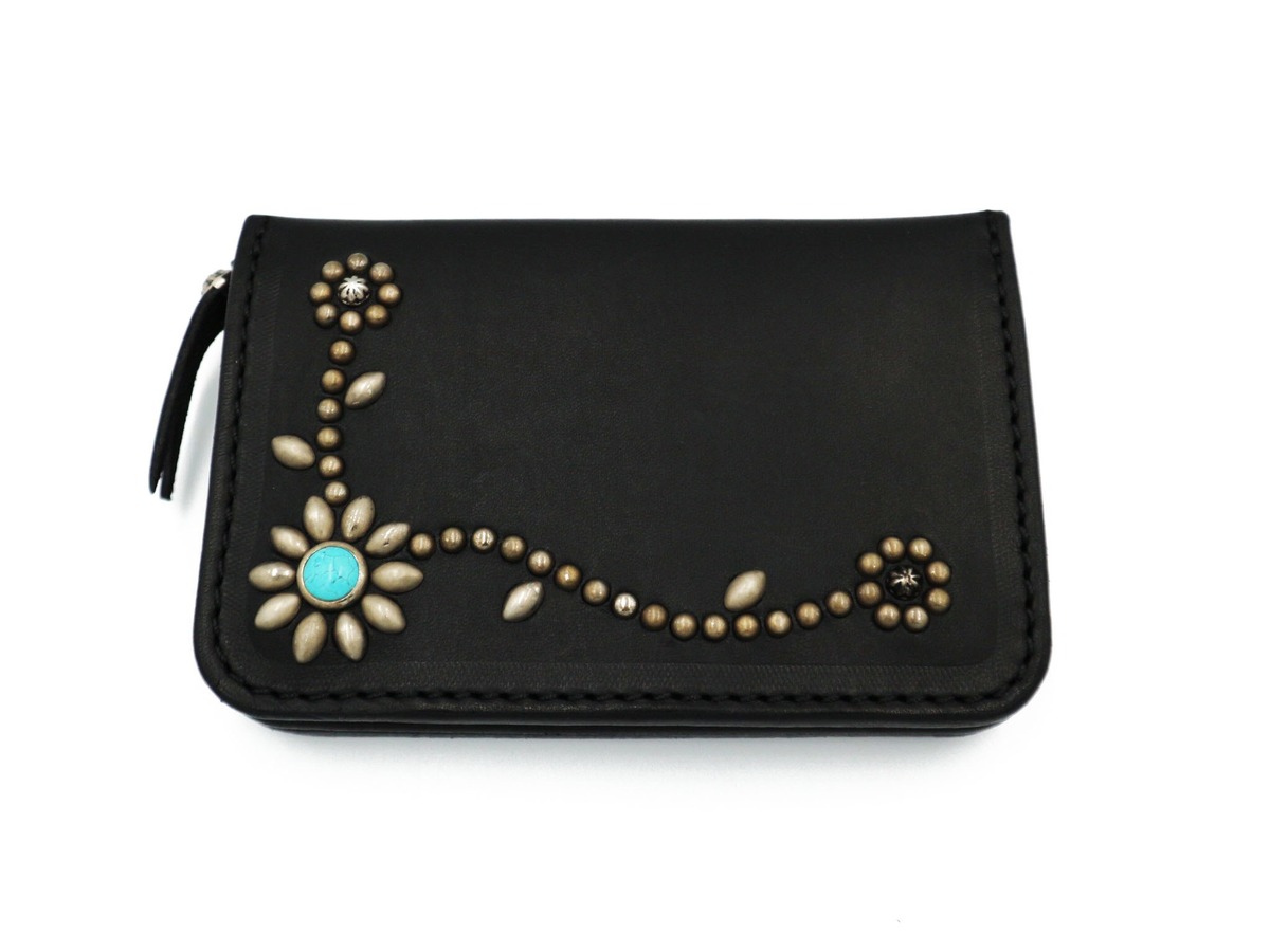 6inch STUDDED WALLET (TRIBAL FLOWER) | GOLDEN FLASH MFG
