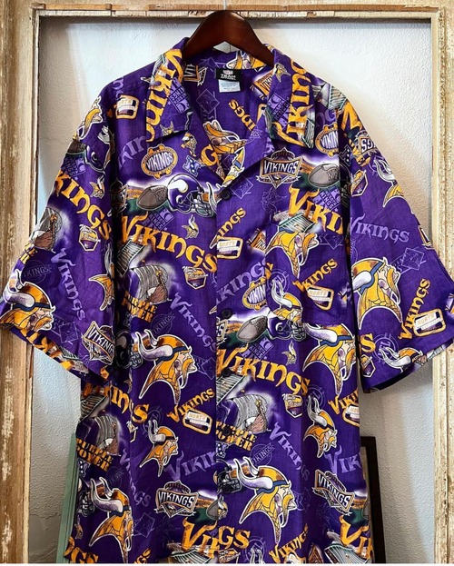 90s〜 NFL Vikings rayon shirts【L 】