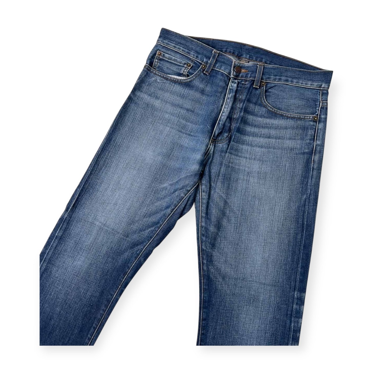 USA製 Brooks Brothers ブルックスブラザーズ デニム パンツ ジーンズ W33 /SLIM FIT/メンズ/アメリカ製/革パッチ/縦落ち加工/スーピマコットン