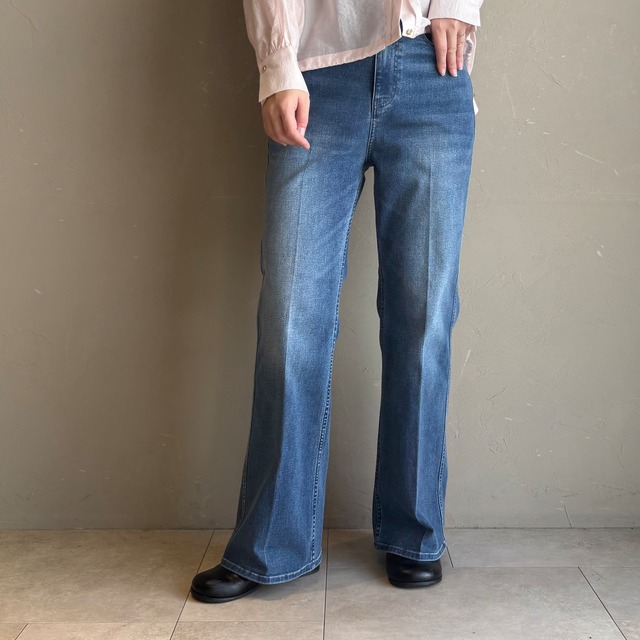 【 CLOCHE 】ストレッチセミフレアデニム