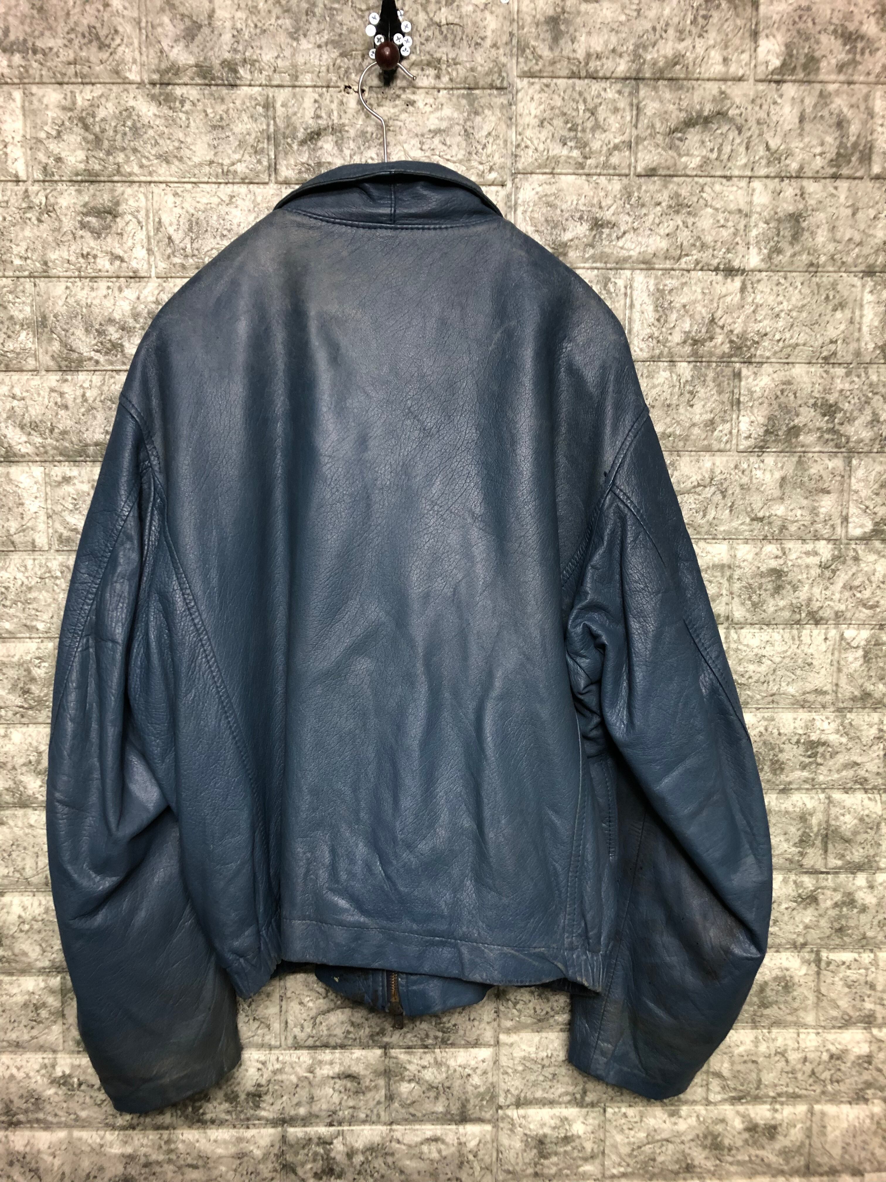 90s EURO VINTAGE JAPA レザー　空軍　フランス　ネイビー 90s EURO VINTAGE JAPA レザー空軍フランスネイビー