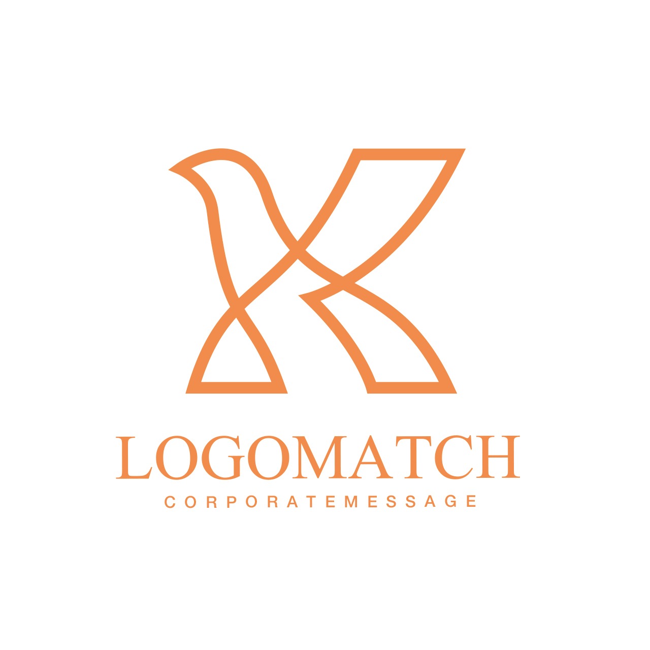 優雅に羽ばたく鳥のKのロゴ