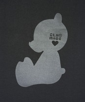 COOLAベアープリントリブスリーブTOPS (GRAY)　CQ-48133