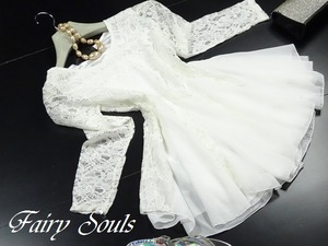 ★送料無料★フリー☆レースとシフォンが美しいワンピース(OPN8436)