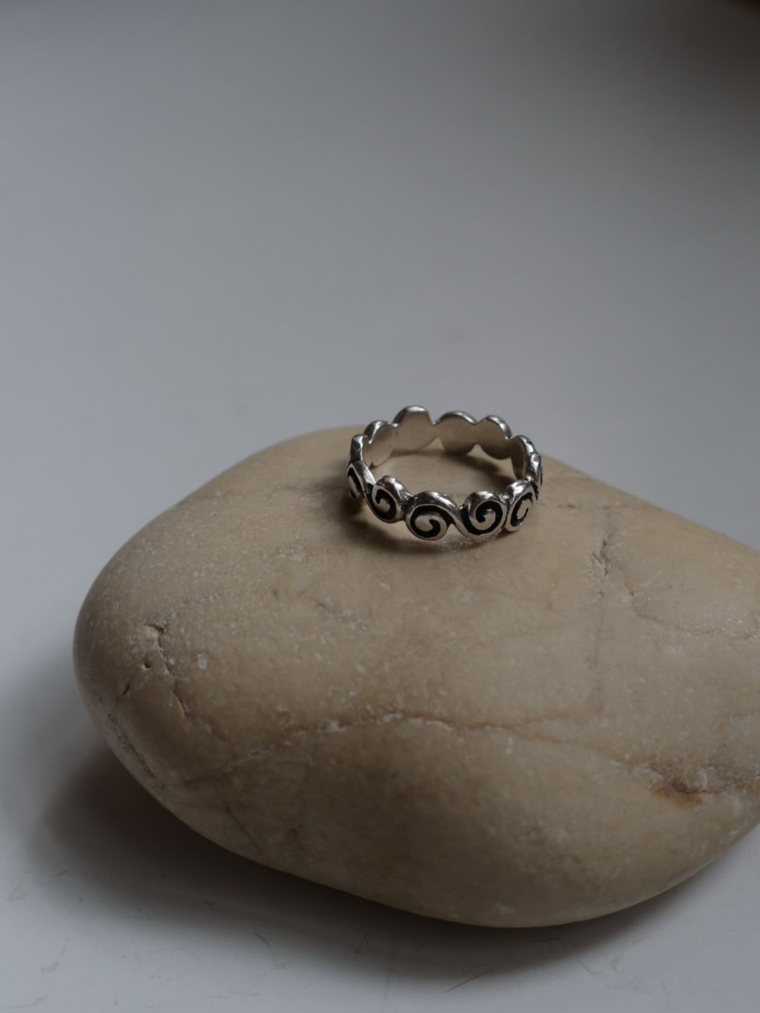 <vintage silver925>spiral design band ring