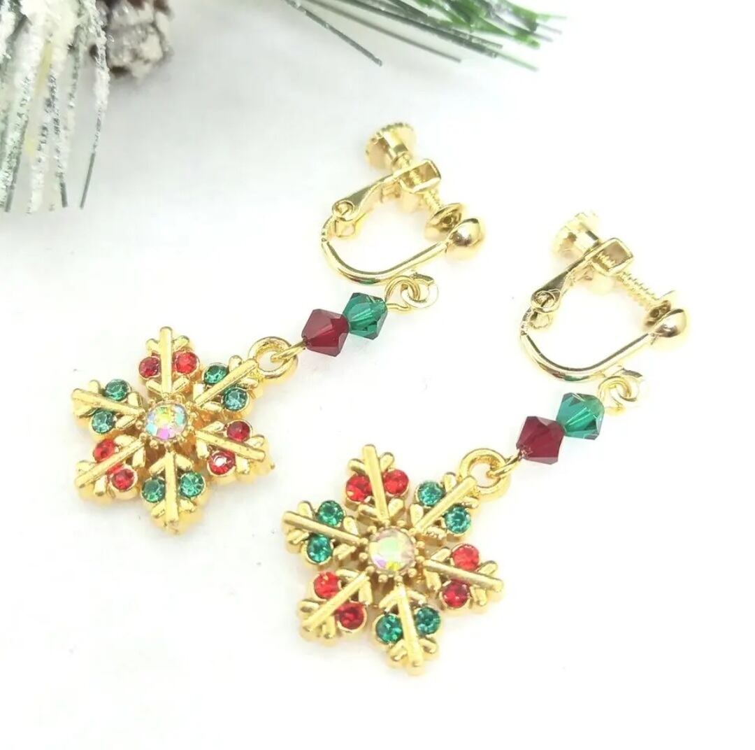 クリスマスカラー・イヤリング