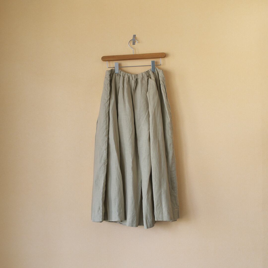 Gauze# ガーゼ G504 linen pleated skirt リネンプリーツスカート 