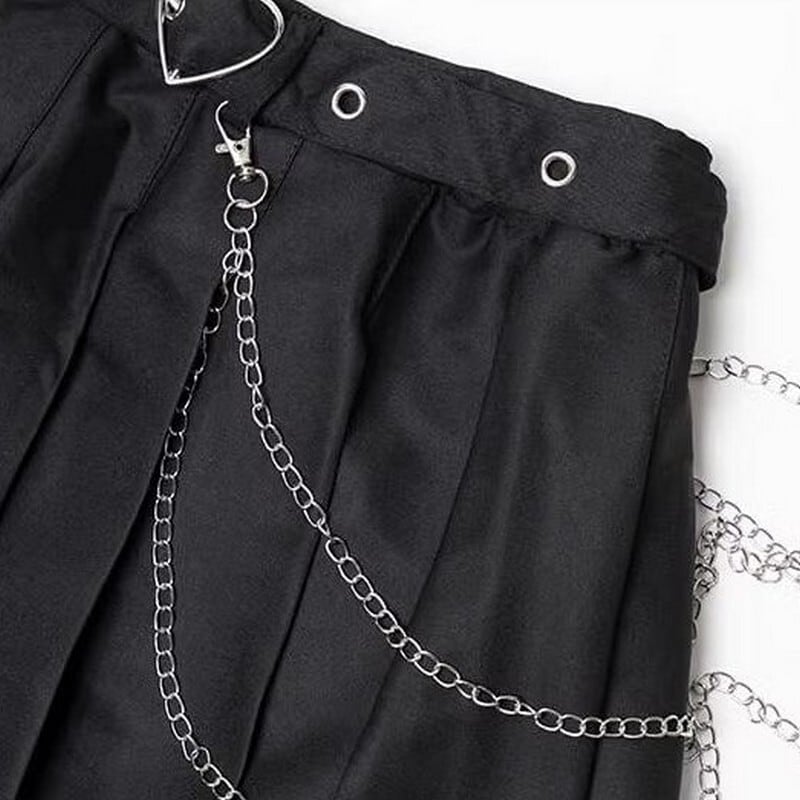 カスタム】ウエストチェーンベルトプリーツロングスカート_20659