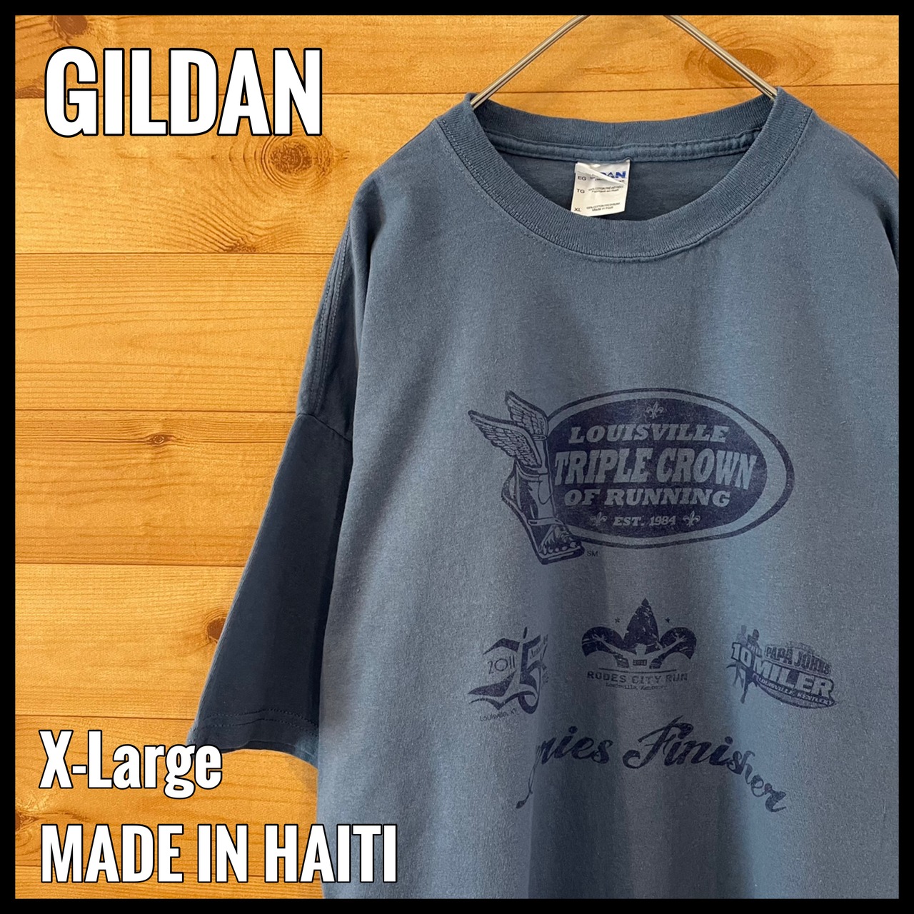 【GILDAN】マラソン イベント プリント 半袖 Tシャツ ロゴ XL オーバーサイズ US古着 アメリカ古着