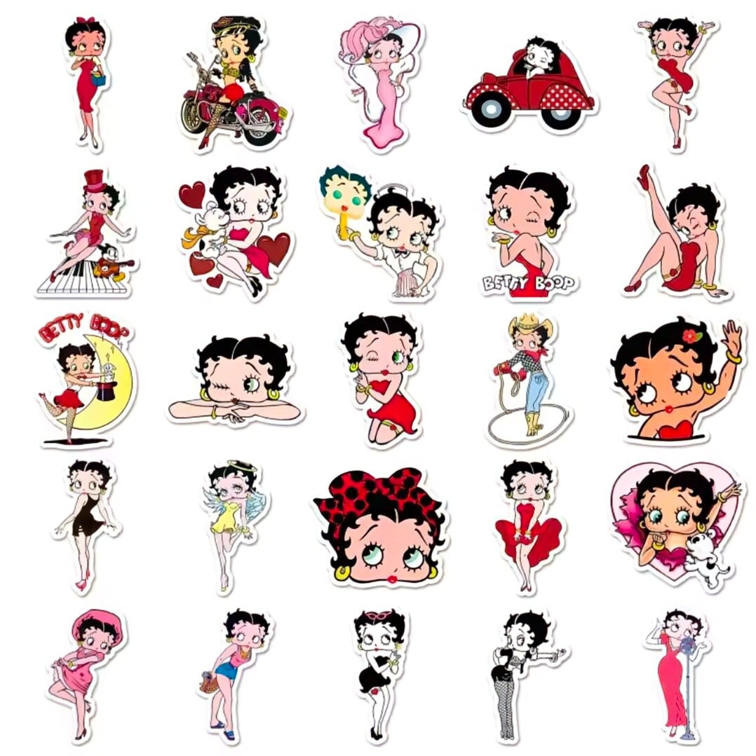 送料無料！【 Betty Boop（ベティブープ） 】 STICKER（ステッカー）50枚SET　〚アメリカン雑貨 アメトイ〛