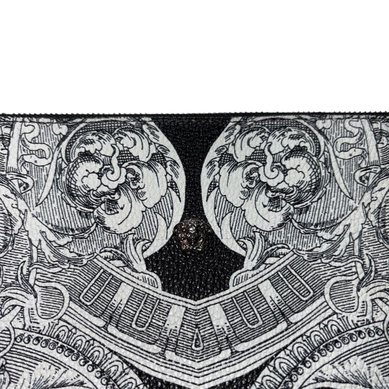 VERSACE botanical pattern leather clutch bag