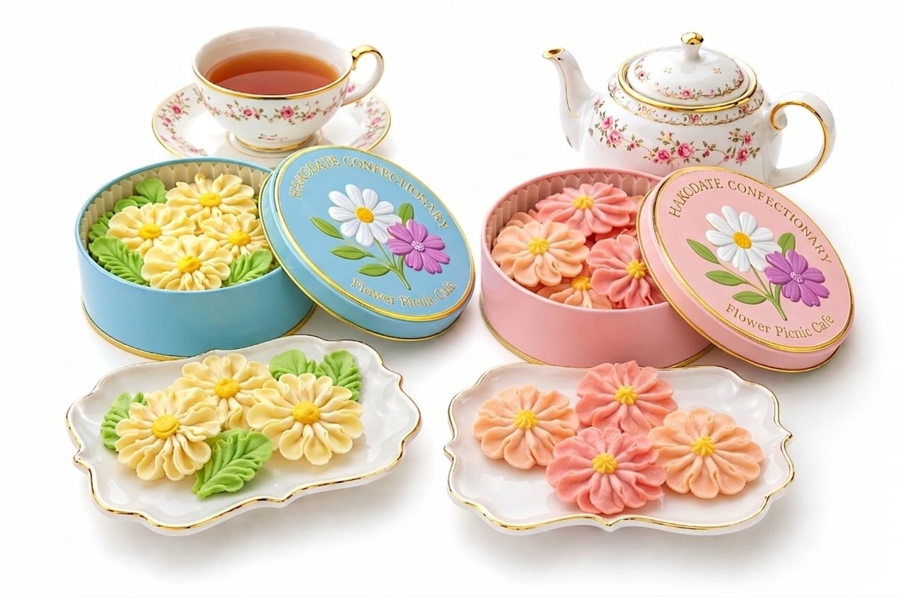 お花のぼうろ『コスモス＆マーガレット2缶セット』専用クリアケース