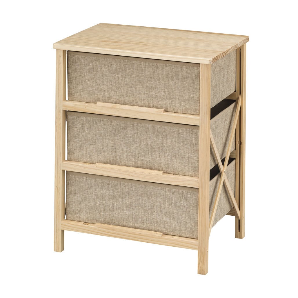 3段チェスト 簡単組立 天然木（パイン） 幅48×奥行34cm | stellaroom