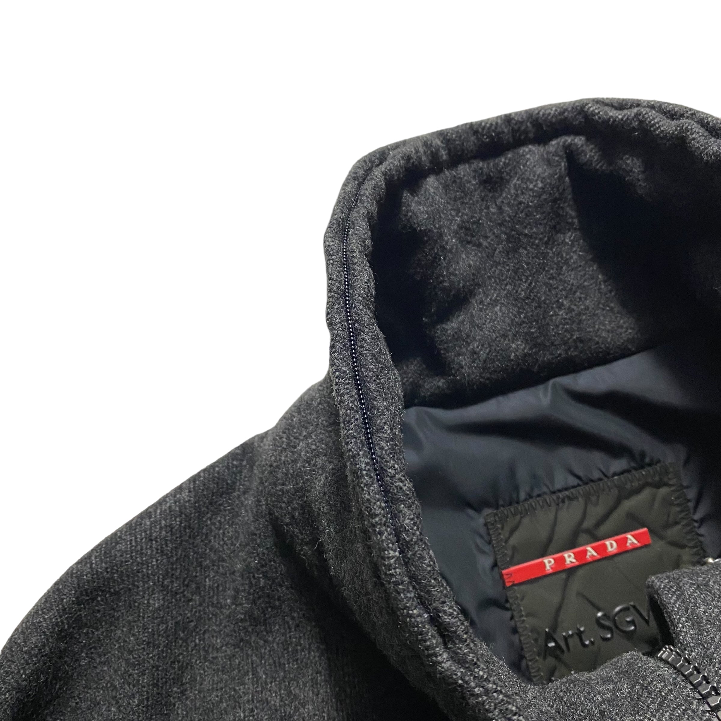 PRADA SPORT nylon switching wool blouson | NOIR ONLINE