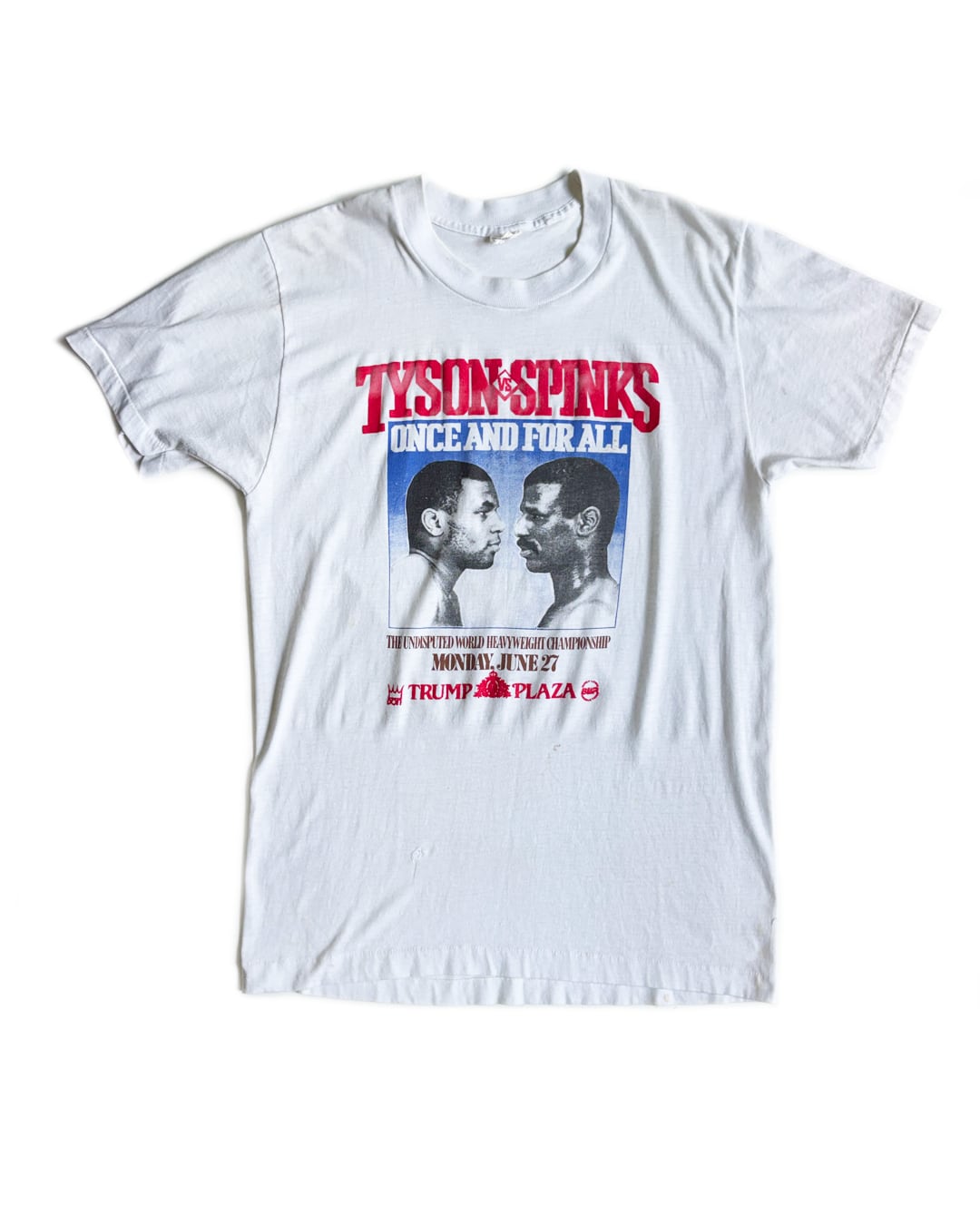 マイクタイソンＶＳホリフィールド　Ｔシャツ　ＵＳ Ｌサイズ DEAD STOCK］90's USA製 