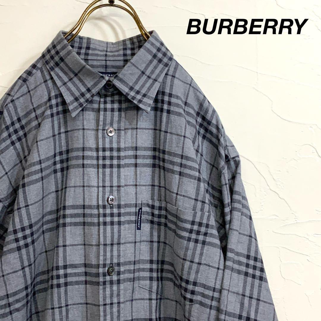 BURBERRY LONDON バーバリー ノバチェック シャツ グレー | 古着屋 MOU