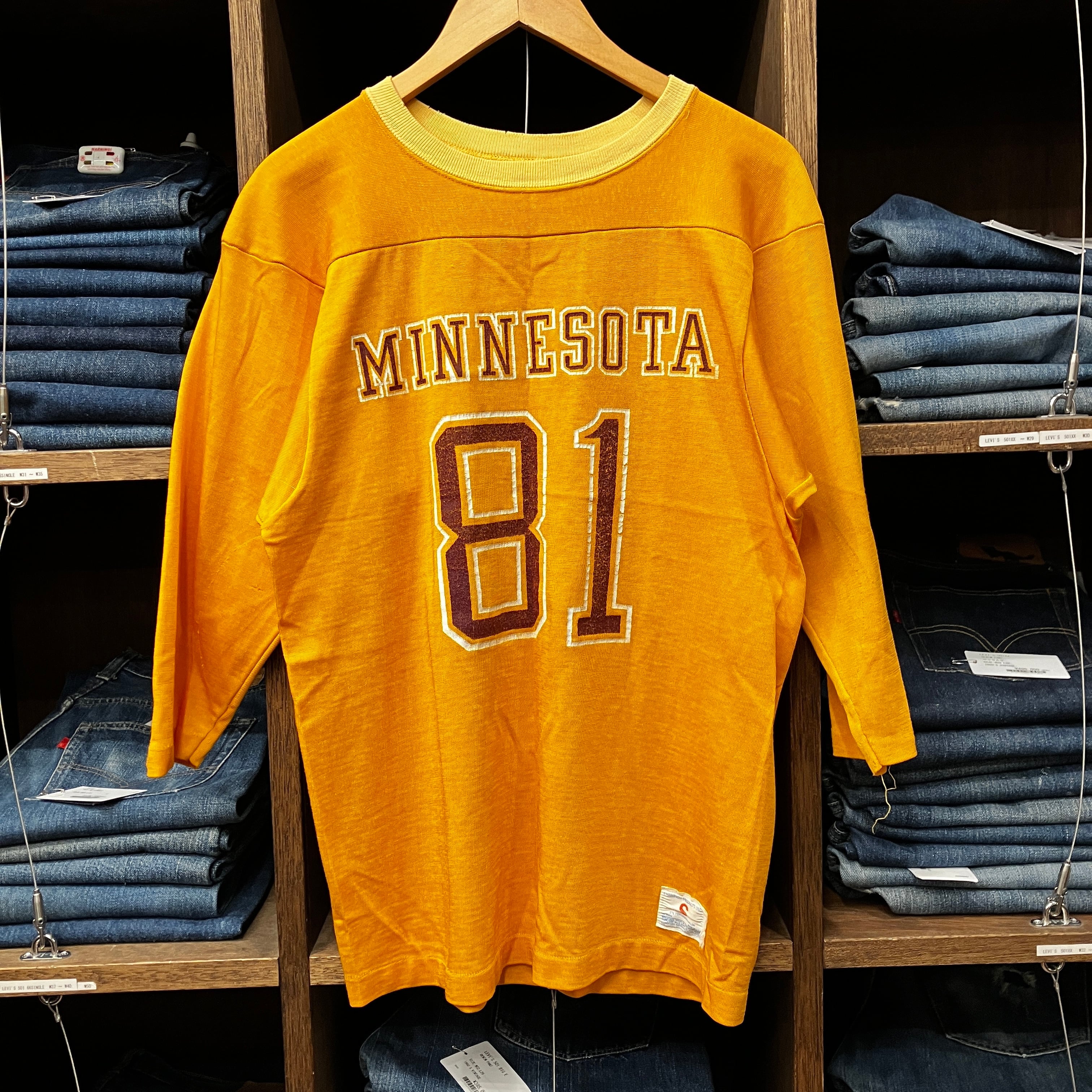 1980'S CHAMPION YELLOW MINNESOTA FOOTBALL T-SHIRT | safarionline
