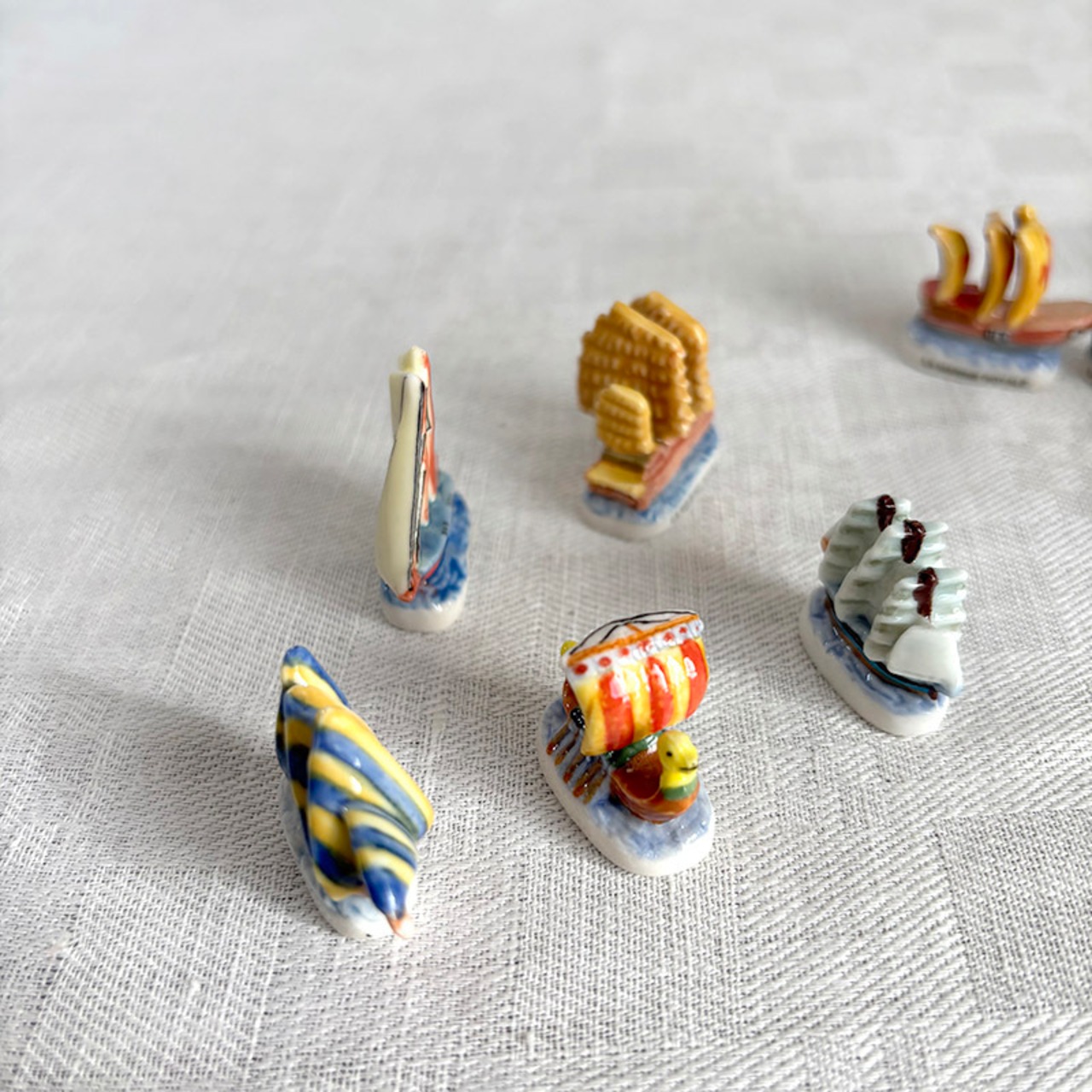 フェーブ　陶器ミニチュア　船10個セット　帆船　LA MARINE ROYALE　ガロットデロア
