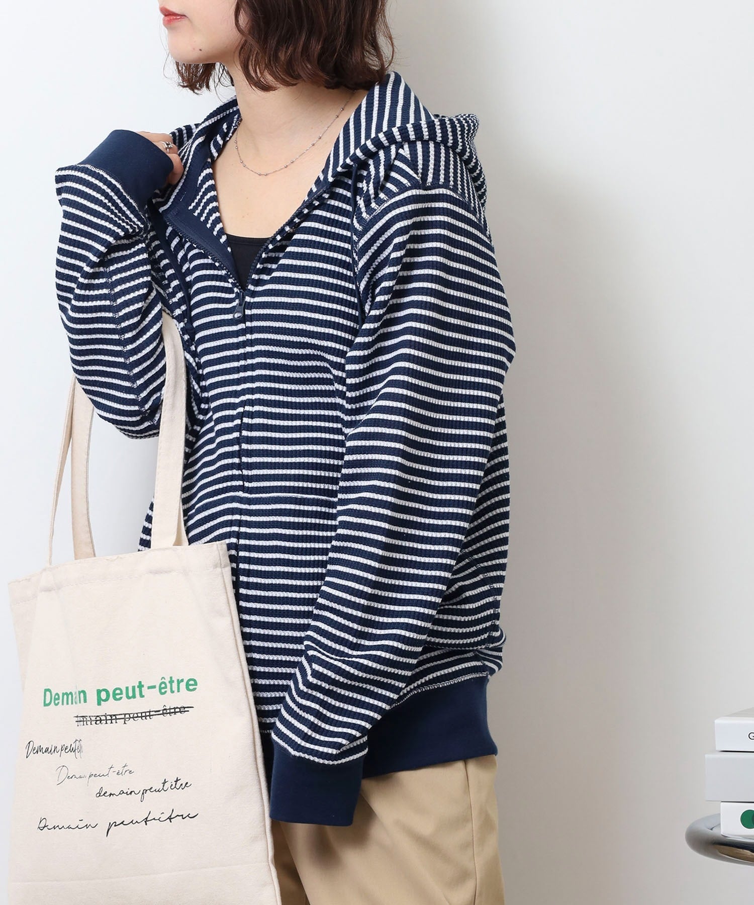 Spick &amp; Span ボーダープルオーバー　plage ワッフル パーカー ワッフルルーズプルオーバー | スピック＆スパン(Spick and Span